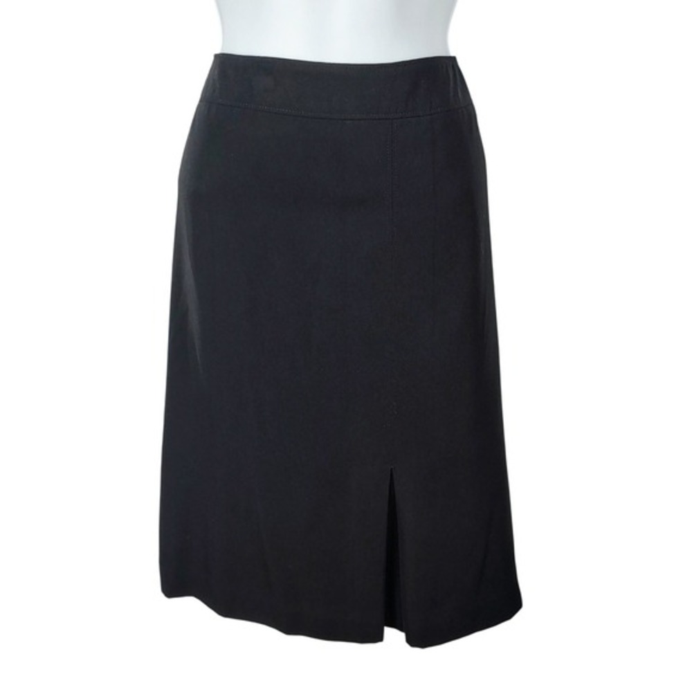Norton McNaughton Black Knee Length Pencil Skirt‎ Size 18 Front Vent Lined